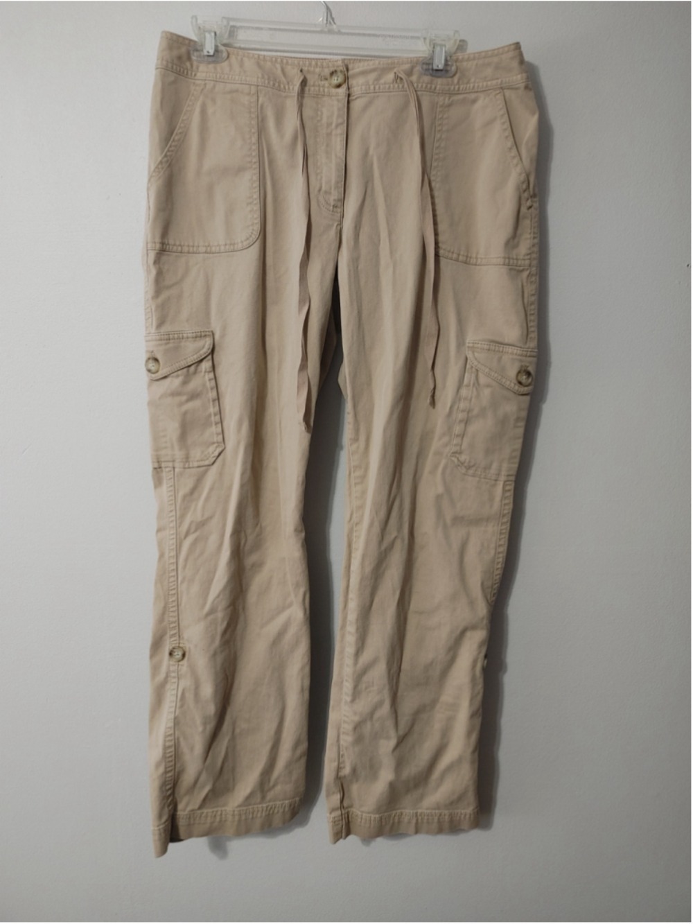 Women's L.L.Bean Beige Cargo Favorite Fit Convertible Cargo Pants Size 12